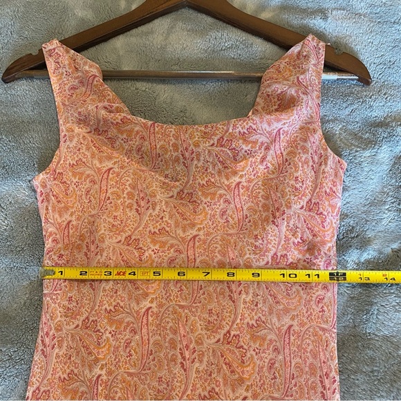 Pink Paisley Cowl Neck Midi Dress size small or XS - Picture 6 of 6